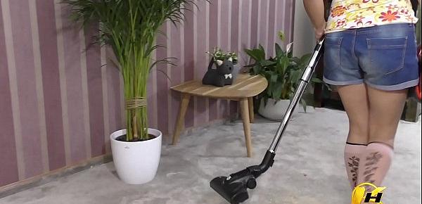  Vacuuming my Boobs and Pussy Katerina Hartlova as HouseWife
